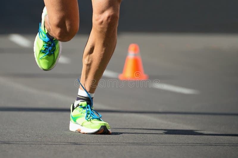 Running Shoes, Feet and Legs Close Up of Runner Stock Photo - Image of ...