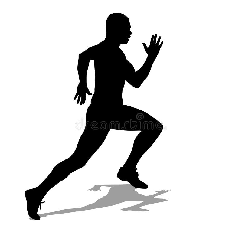 Running silhouettes royalty free illustration
