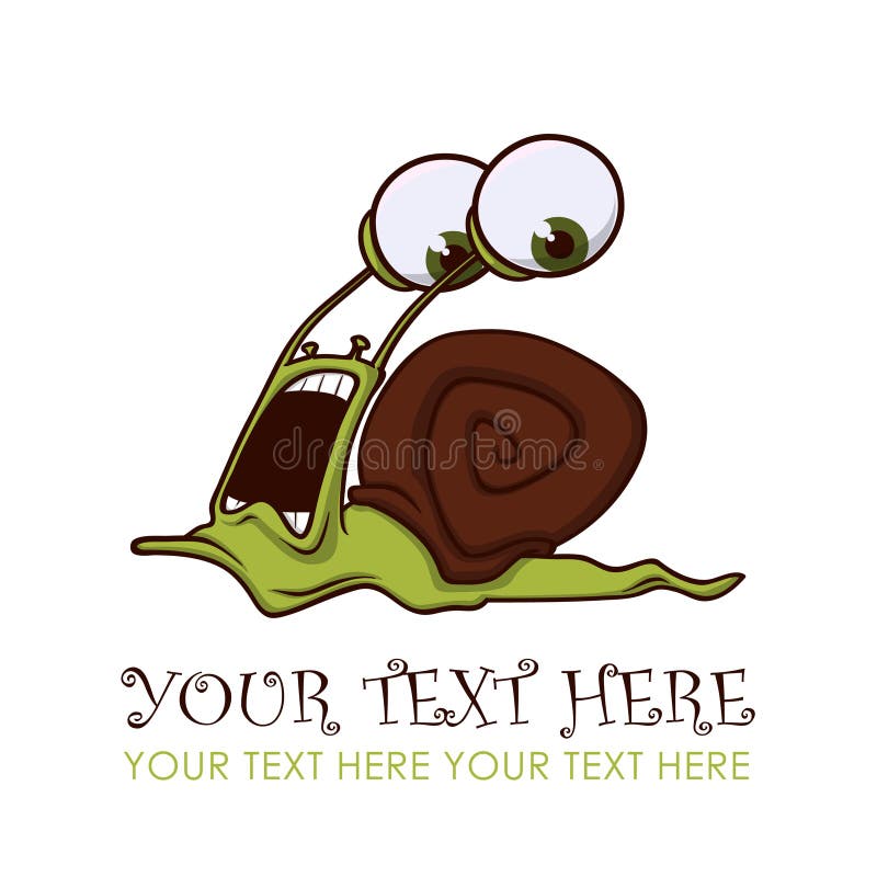Running snail character. stock vector. Illustration of card 27647535