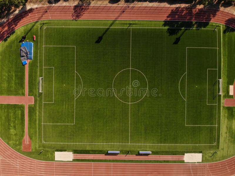 Running Track and Soccer Field Stadium Stock Photo Image of grass