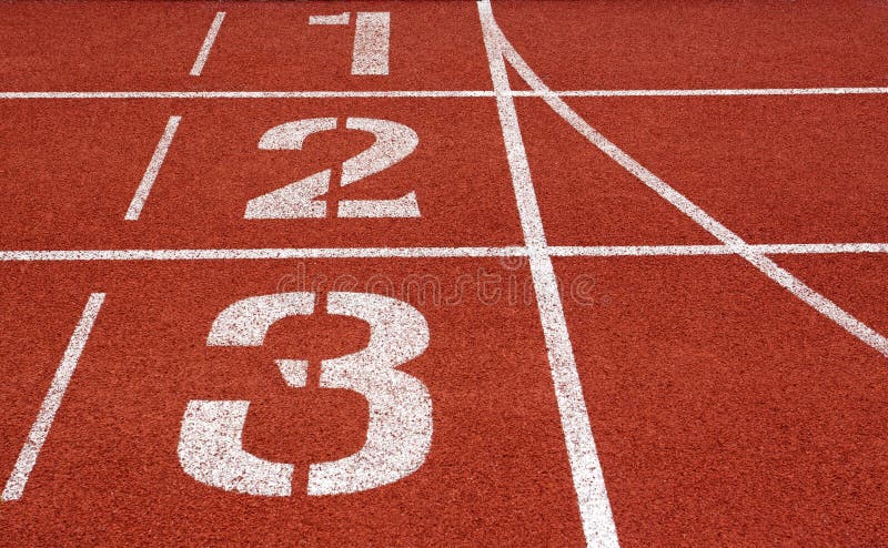 Running track numbers one two three