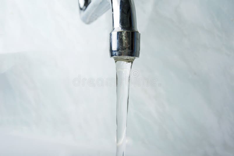 Running Water Faucet in the Bathroom Stock Photo Image of home