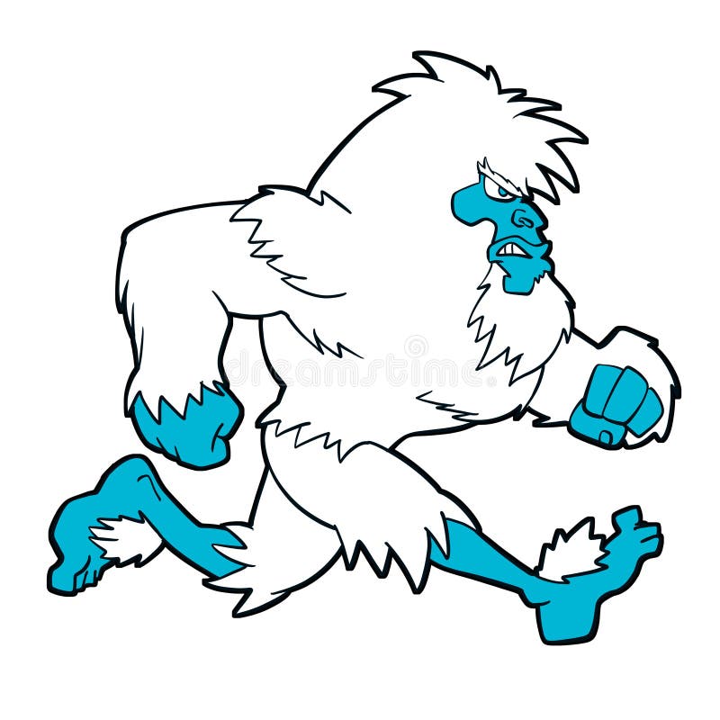 Running yeti blue stock illustration. Illustration of nature 135764591