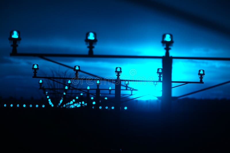 blue runway lights blue runway lights