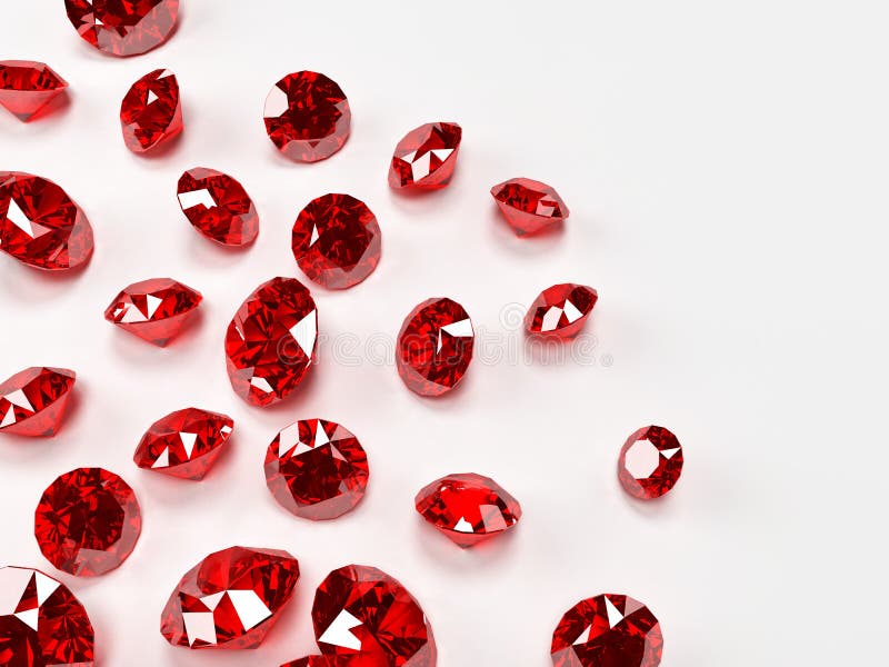 3d rendered illustration of some expensive rubies. 3d rendered illustration of some expensive rubies