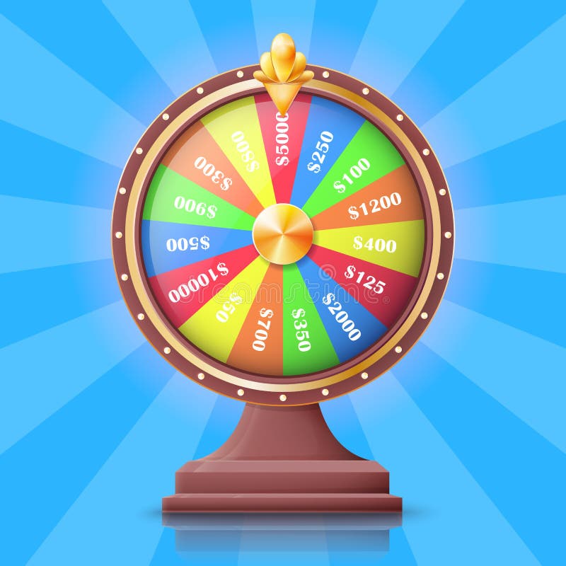 Ruota della fortuna variopinta con le scanalature dei premi dei soldi illustrazione di stock Ruota della fortuna variopinta con le scanalature dei premi dei soldi illustrazione di stock