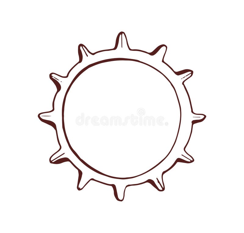 Ruota di conifere a vapore. ingranaggio circolare retromarcia ruota. parte meccanica industriale illustrazione di stock