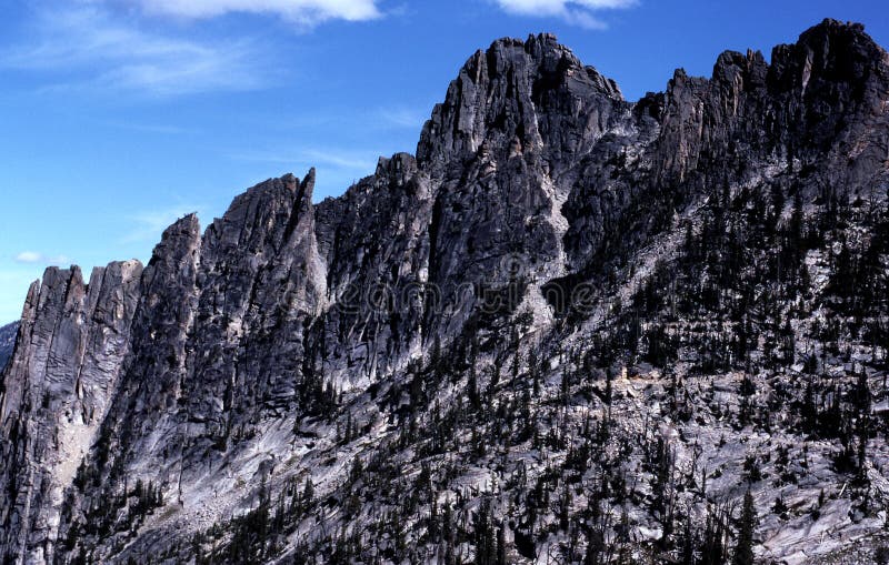 The Big Horn Crags are located in the central Idaho wilderness and form part of the Idaho Batholith.n. The Big Horn Crags are located in the central Idaho wilderness and form part of the Idaho Batholith.n