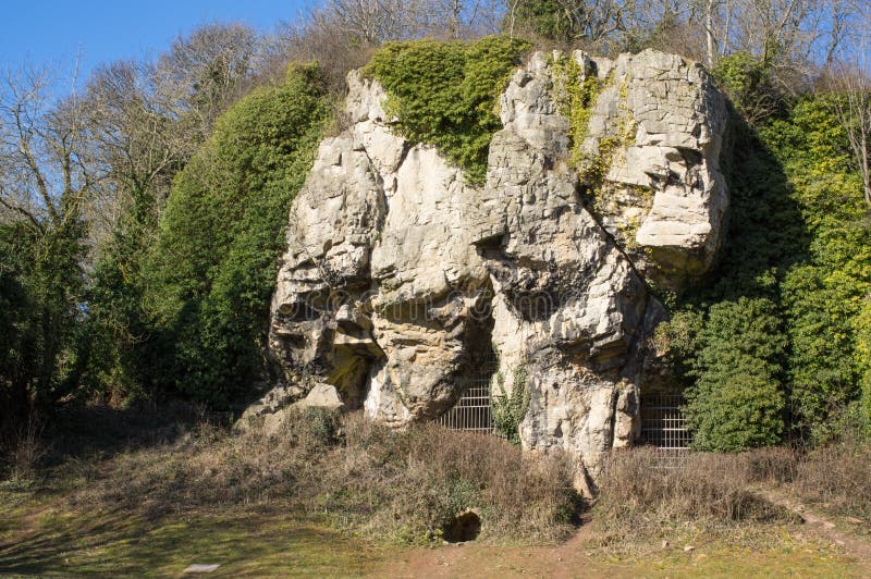 The Popular tourist destination of Creswell Crags, Creswell, Workshop, Derbyshire, England. The Popular tourist destination of Creswell Crags, Creswell, Workshop, Derbyshire, England