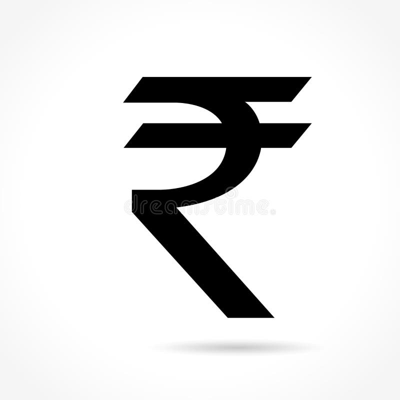 Rupee icon on white background stock illustration