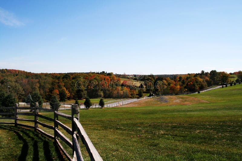 Rural autumn scenic landscape. This is the site of the 1969 Woodstock music festival in Bethel, New York.