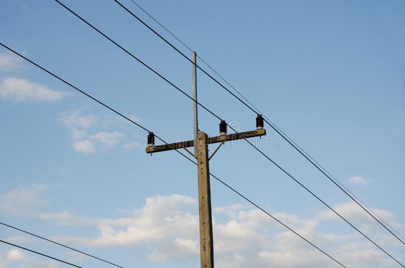 Rural Electrical Post by the Road Stock Image Image of capacitor