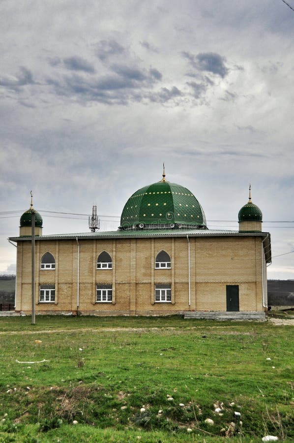 Rural green mosque
