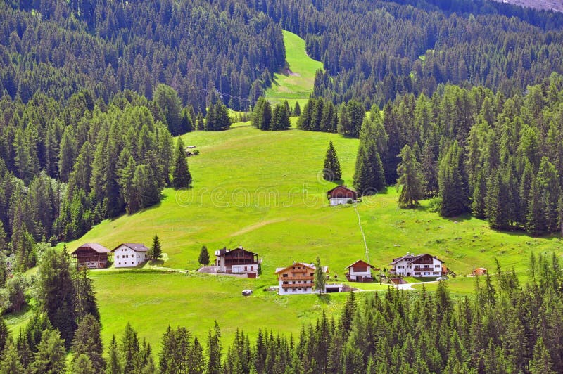 Rural houses in Alps stock photo. Image of chalet, green 42172428