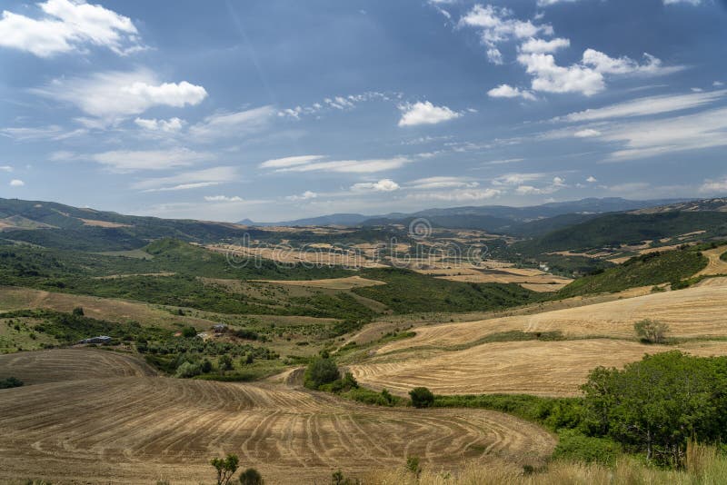 Rural Landscape in Basilicata at Summer Near Melfi Stock Photo - Image ...