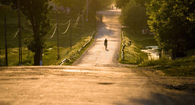 Rural road at sunset