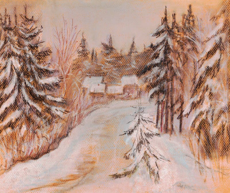 Rural road in the winter