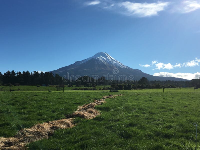 Rural View of Mount Taranaki Stock Image Image of taranaki, view