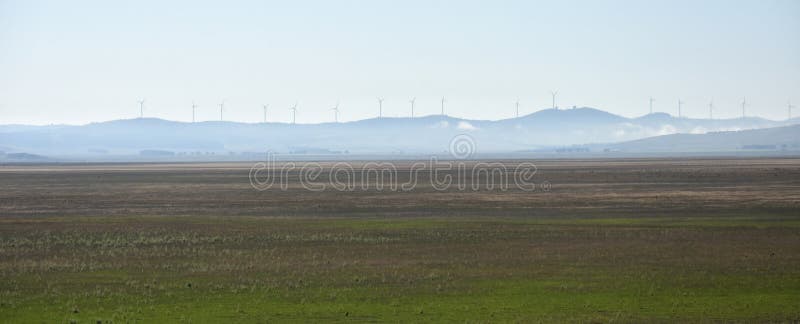 Rural Wind Farms at Lake George in Australia Stock Photo - Image of ...