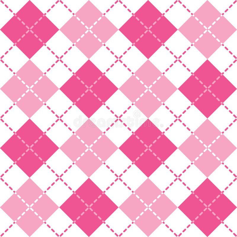Rusade Argyle Pattern i rosa och vitt stock illustrationer Rusade Argyle Pattern i rosa och vitt stock illustrationer