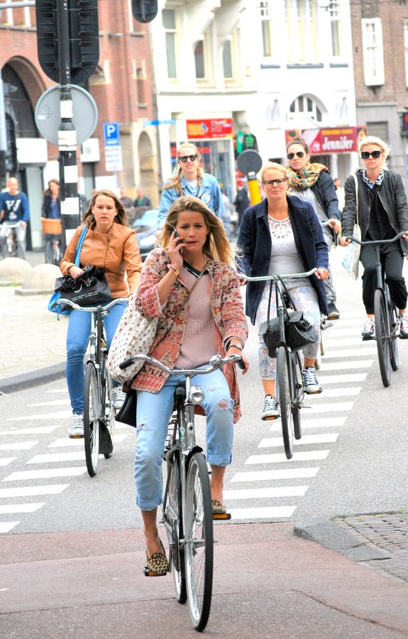 Rush hour in Amsterdam, Netherlands.