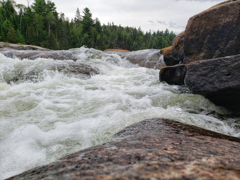 Waterfall at Pabineau Falls New Brunswick Stock Photo Image of