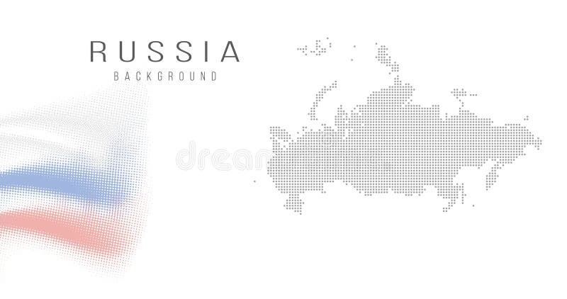 Map and flag of russia Royalty Free Vector Image