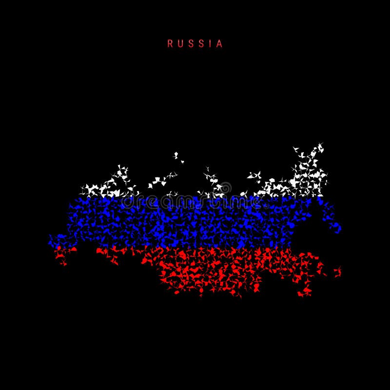 Russia Flag Map, Chaotic Particles Pattern in the Russian Flag Colors.  Vector Illustration Stock Vector - Illustration of pattern, particles:  224346140