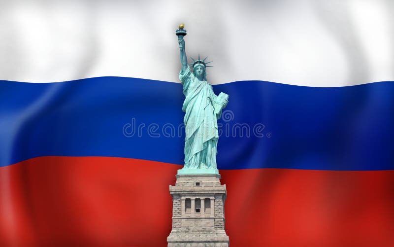 Russia Flag and USA Statue of Liberty Stock Illustration - Illustration of  flafrac14, tourism: 56308524