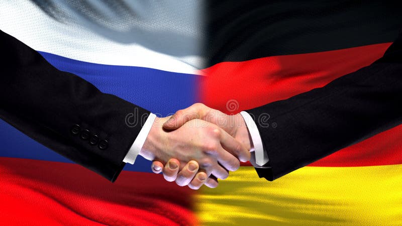 Russia and Germany Handshake, International Friendship Summit, Flag  Background Stock Photo - Image of greeting, friends: 137519056