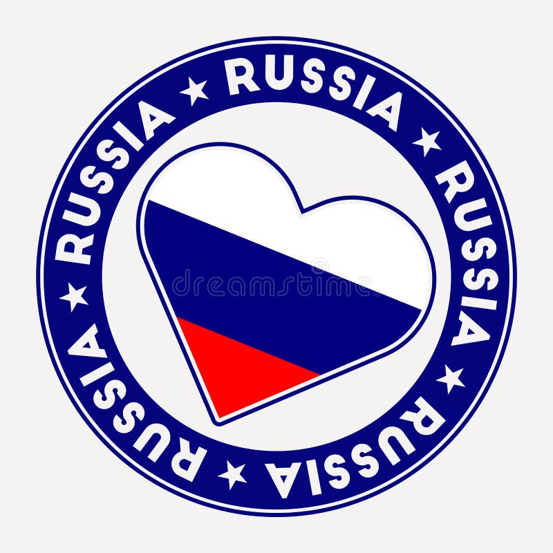 I love Russia. Heart shape national country flag icon Stock Vector