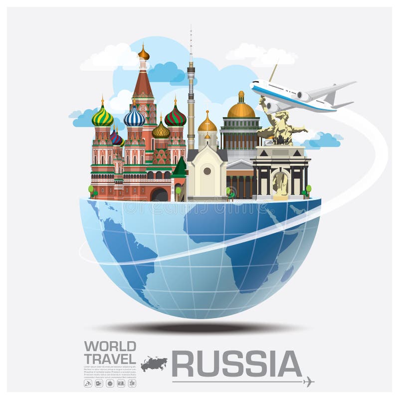 Russia Landmark Global Travel And Journey Infographic stock illustration Russia Landmark Global Travel And Journey Infographic stock illustration