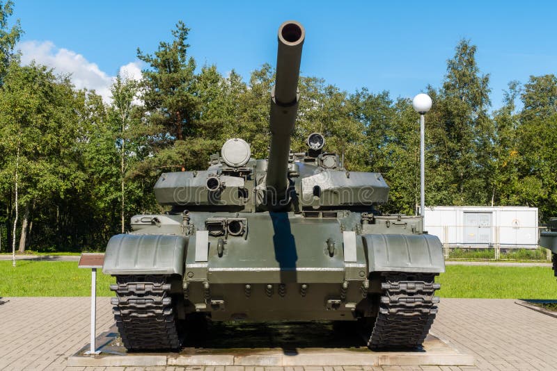 Russia. Leningrad region. September 10, 2021. T-62 tank near the museum-panorama of the Breakthrough of the siege of royalty free stock photo