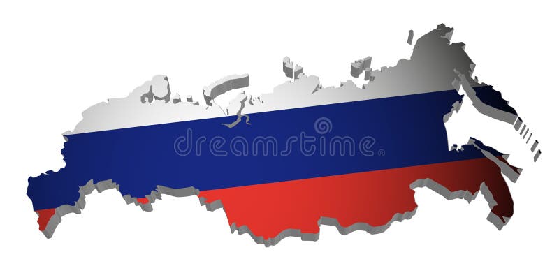 Russia Flag Map Stock Illustration