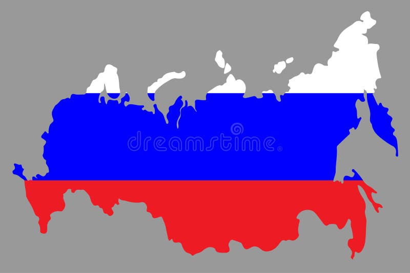 Contour conditional map of Russia in the colors of the Russian flag. Flat  map of the borders of the Russian Federation. Scalable design Stock Vector  Image & Art - Alamy