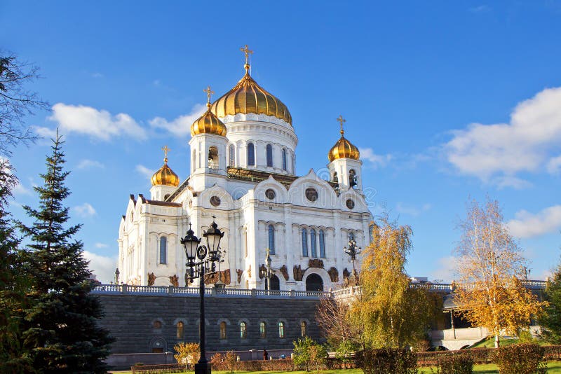 Russia Moscow Cathedral Of Christ The Savior Stock Image Image Of