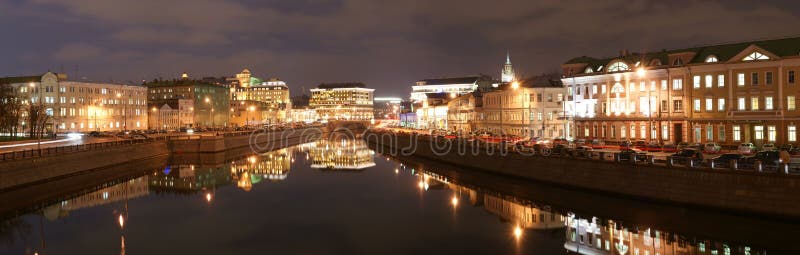 Russia, Moscow Center, night view (panorama)