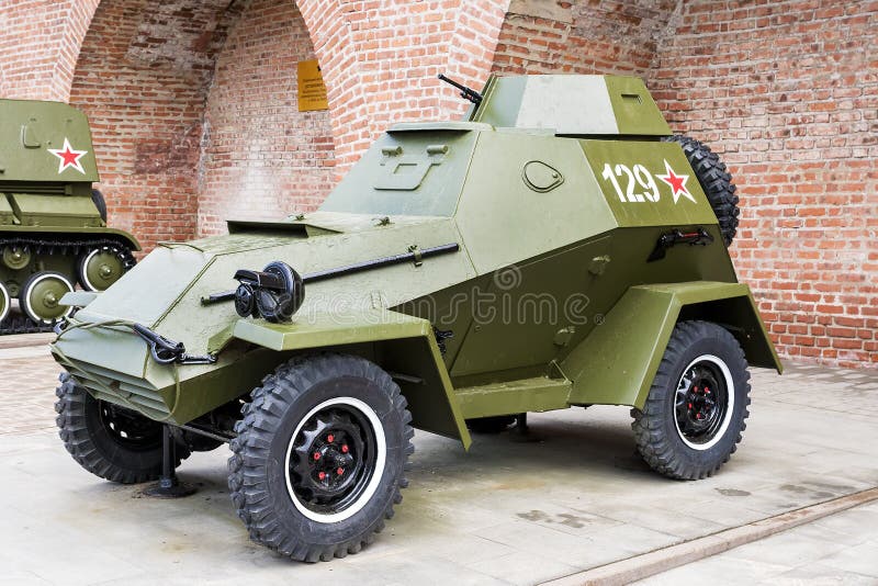 RUSSIA - NIZHNY NOVGOROD , MAY 4: military armored car of BA-64. An exhibition of military equipment of times of World War II in