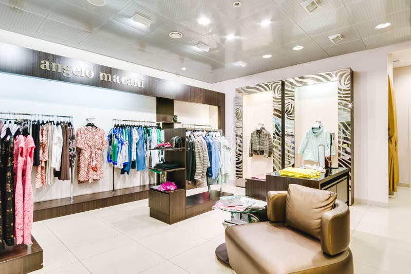 Russia, Novosibirsk - April 25, 2018: Interior of Women`s Clothing and Accessories Store Boutique EMPORIO Editorial Stock Image Image of april, apparel: 135295429