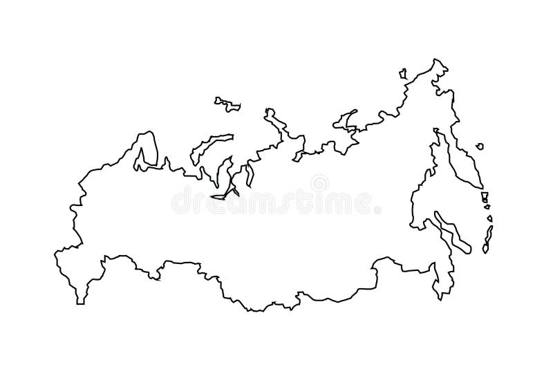 Russia Flag Map Black Outline Stock Illustration 1884526429