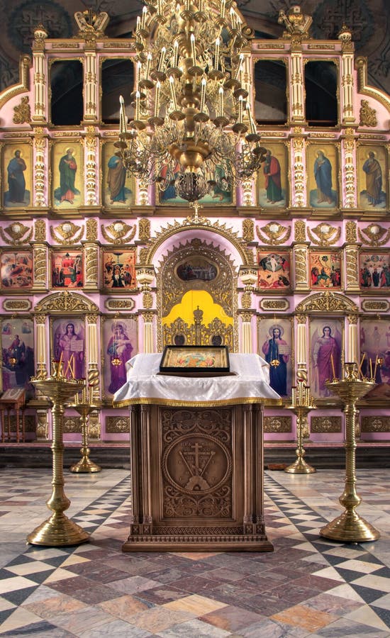 Russia, Ryazan 1 Feb 2019 - Interior of the Orthodox Church, altar, iconostasis, in natural light stock photos Russia, Ryazan 1 Feb 2019 - Interior of the Orthodox Church, altar, iconostasis, in natural light stock photos