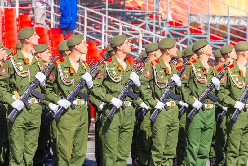 Samara May 2018: Soldiers with automatic weapons. Spring sunny day. stock image Samara May 2018: Soldiers with automatic weapons. Spring sunny day. stock image