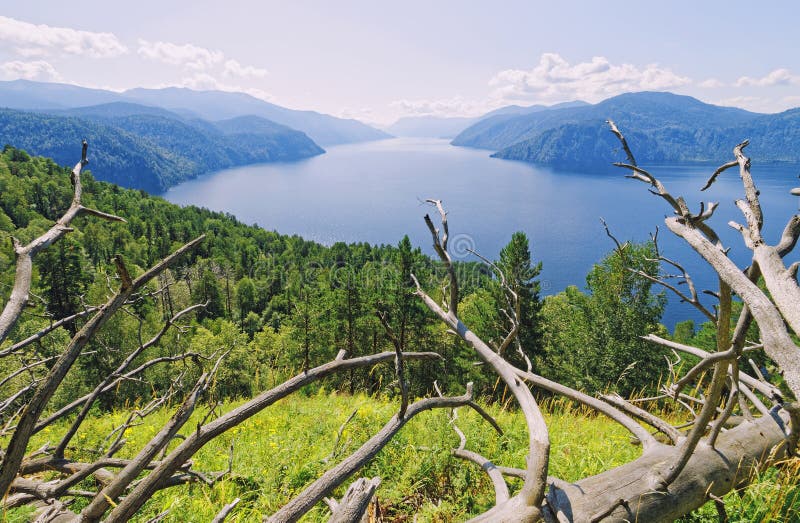 Siberia, Teletskoye lake. View of the mountain valley