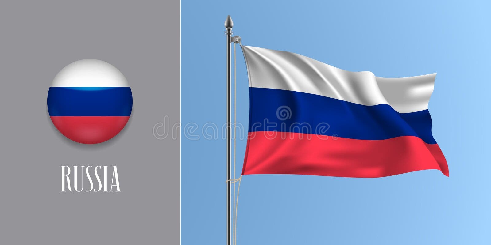 Premium Vector  Russia flag national realistic flag of russian