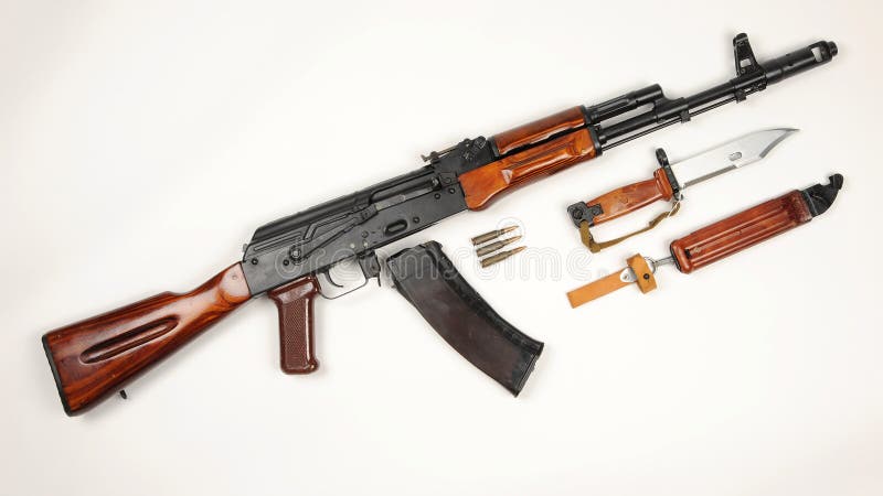 Russian AK74 assault rifle and bayonet