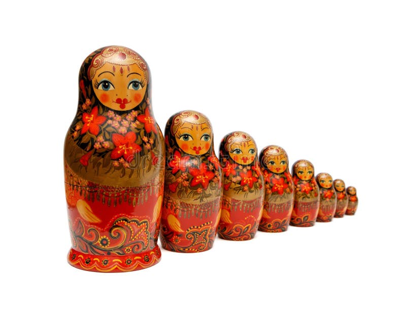 Russian Babushka dolls isolated