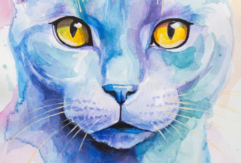 Cat Russian Blue Cartoon Illustration Stock Photos - Free & Royalty ...