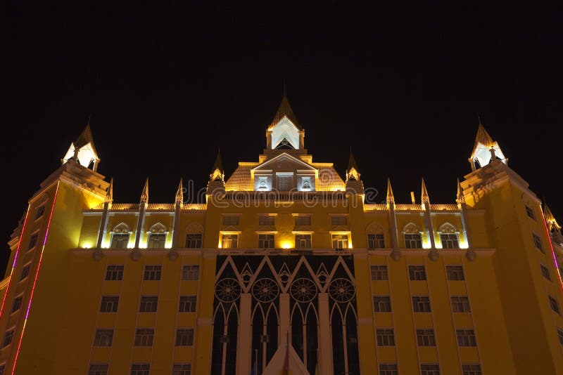 Russian building at night