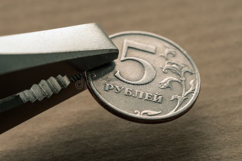 The Russian Coin in the Iron Grip Stock Photo Image of coin, exchange