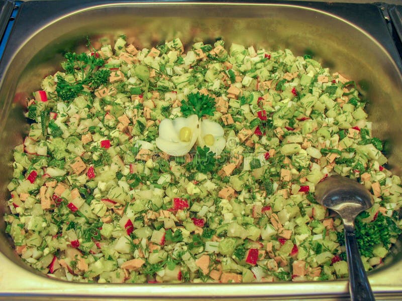 A Nonveg Salad at a Russian Cuisine Canteen Stock Photo Image of
